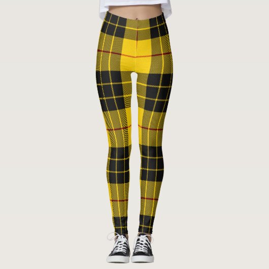 MacLeod Scottish Clan Tartan Kariertes Muster Leggings (Vorderseite)