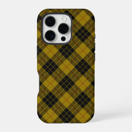 MacLeod-Tartan gelb-schwarzes Karo iPhone Hülle (Rückseite)