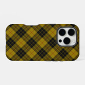 MacLeod-Tartan gelb-schwarzes Karo iPhone Hülle (Rückseite (Horizontal))