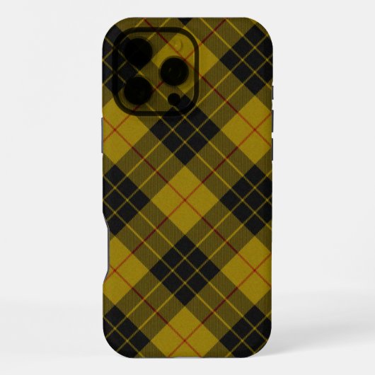 MacLeod-Tartan gelb-schwarzes Karo iPhone Hülle (Rückseite)