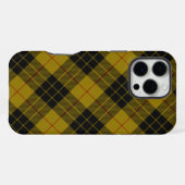 MacLeod-Tartan gelb-schwarzes Karo iPhone Hülle (Rückseite (Horizontal))