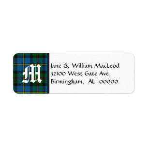 MacLeod Tartan Karierte Monogram Address Labels