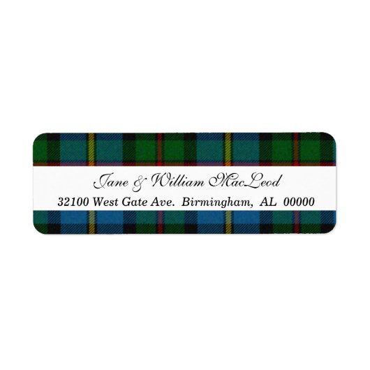 MacLeod Tartan Karierte Rücksendeadressen-Aufklebe (Vorne)