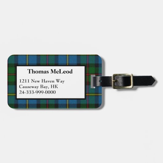 MacLeod Tartan-karierter Gepäck-Umbau Gepäckanhänger (Vorderseite horizontal)