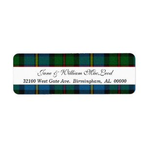 MacLeod-Tartan-Karo-Rücksende-Adressaufkleber