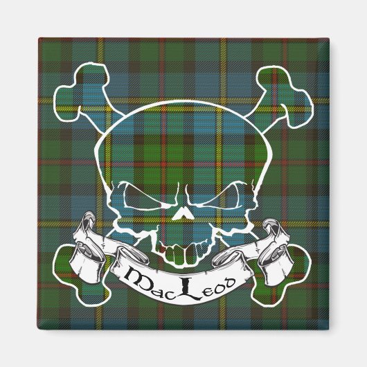 MacLeod Tartan Skull Magnet (Vorne)