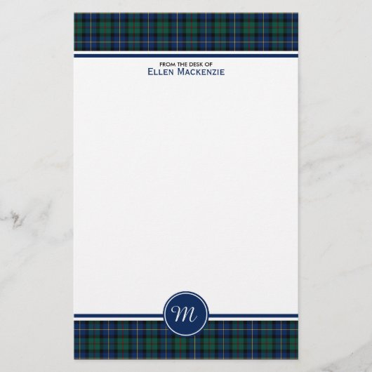 MacLeod von Skye Clan Tartan Monogram Briefpapier (Vorderseite)