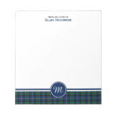 MacLeod von Skye Clan Tartan Monogram Notizblock (Vorderseite)