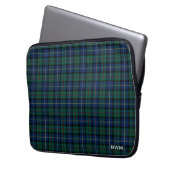 MacLeod von Skye Tartan Scottish Kariert Monogram Laptopschutzhülle (Vorderseite Links)