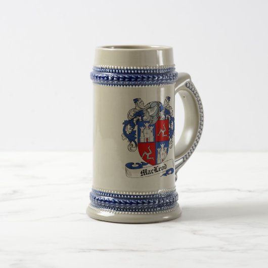 MacLeod Wappen Stein - Familienwappen Bierglas (VorderseiteRechts)