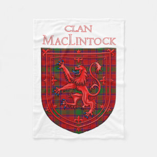 MacLintock Tartan Scottish Kariert Lion Rampant Fleecedecke