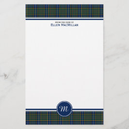 MacMillan Clan Hunting Tartan Monogram Briefpapier