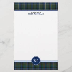 MacMillan-Clan-Jagdtartan-Monogramm Briefpapier