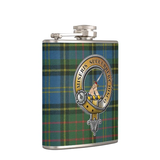 MacMillan Tartan & Abzeichen Flachmann (Rechts)