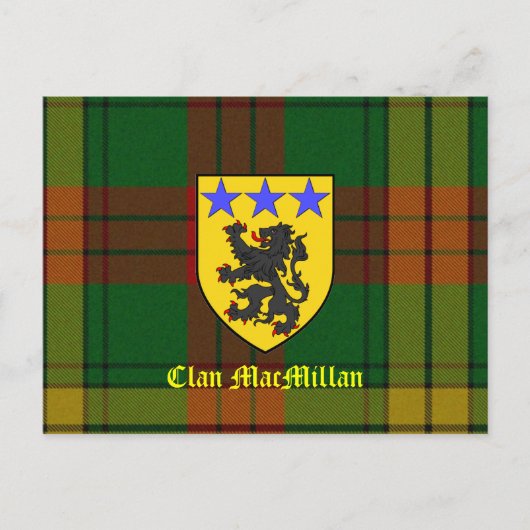 MacMillan Tartan-Wappen Postkarte (Vorderseite)