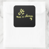 Macn Cheese - Fun Koch Spaß Quadratischer Aufkleber (Tasche)