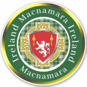 Macnamara Shield & Celtic Cross Personalisiert Aufkleber