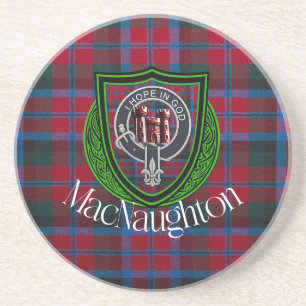 MacNaughton Schottischer Clan Tartan & Wappen Getränkeuntersetzer
