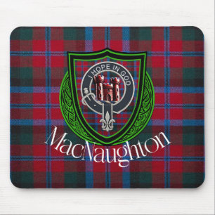 MacNaughton Schottischer Clan Tartan & Wappen Mousepad