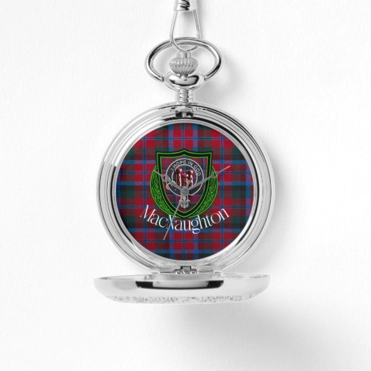 MacNaughton Scottish Clan Tartan & Crest Armbanduhr (Vorderseite)
