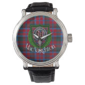 MacNaughton Scottish Clan Tartan & Crest Armbanduhr (Vorderseite)