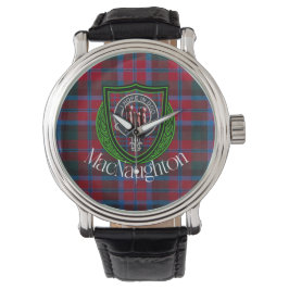 MacNaughton Scottish Clan Tartan & Crest Armbanduhr