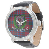 MacNaughton Scottish Clan Tartan & Crest Armbanduhr (Schrägansicht)