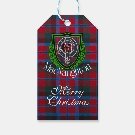 MacNaughton Scottish Clan Tartan & Crest Geschenkanhänger (Vorderseite)