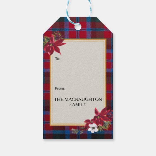 MacNaughton Scottish Clan Tartan & Crest Geschenkanhänger (Rückseite)