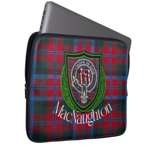 MacNaughton Scottish Clan Tartan & Crest Laptopschutzhülle (Vorne Rechts)