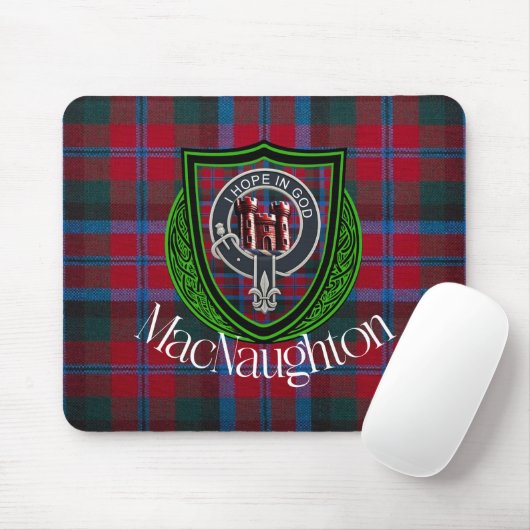 MacNaughton Scottish Clan Tartan & Crest Mousepad (Mit Mouse)