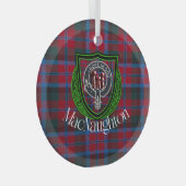 MacNaughton Scottish Clan Tartan & Crest Ornament Aus Glas (Vorderseite Rechts)