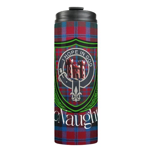 MacNaughton Scottish Clan Tartan & Crest Thermosbecher (Vorderseite)