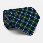MacNeil Clan Tartan Green, Black and Blue Kariert Krawatte (Gerollt)