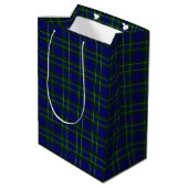 Macneil Colonsay tartan blue green kariert Mittlere Geschenktüte (Rückseite Schrägansicht)