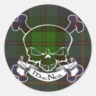 MacNeil Tartan Skull Runder Aufkleber