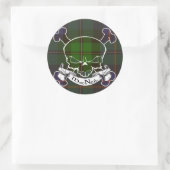 MacNeil Tartan Skull Runder Aufkleber (Tasche)