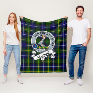 MacNeill von Barra Modernes Clan Abzeichen Tartan Fleecedecke