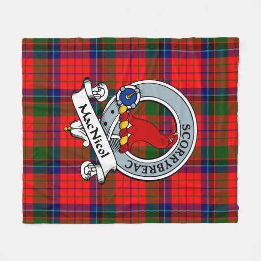 MacNicol Clan Abzeichen Tartan Kariert Fleecedecke (Vorderseite (Horizontal))