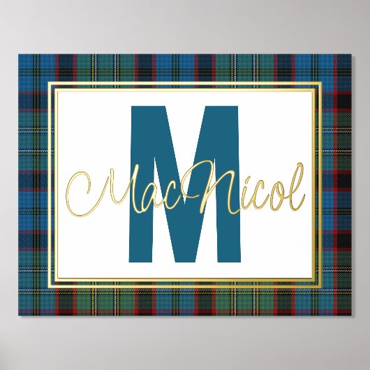 MacNicol Hunting Kariert Monogram Foliendrucke (Vorderseite)