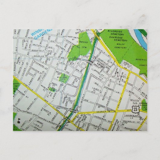 MACON, GA Vintage Karte Postkarte (Vorderseite)