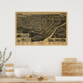 Macon Georgia 1887 Panoramakarte Poster (Küche)