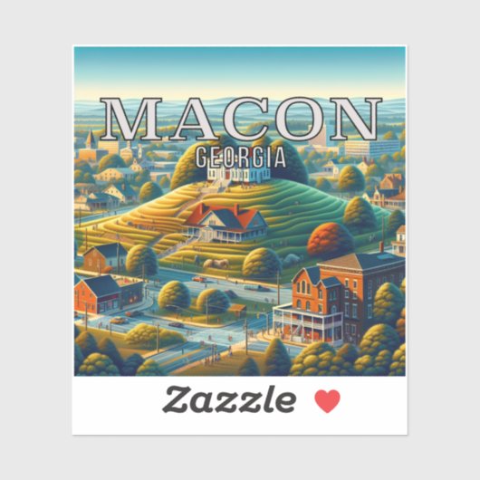 Macon Georgia 3 Inch Vinyl Sticker (Blatt)