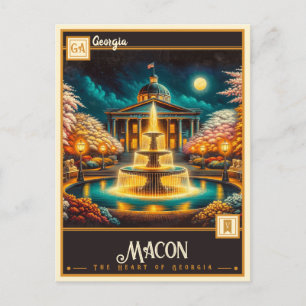 Macon, Georgia Antik Postkarte
