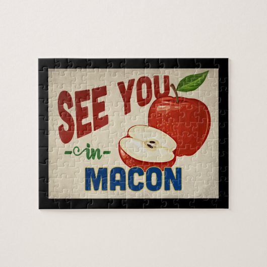 Macon Georgia Apple - Vintage Travel Puzzle (Horizontal)