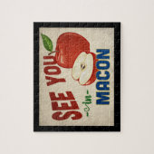 Macon Georgia Apple - Vintage Travel Puzzle (Vertikal)