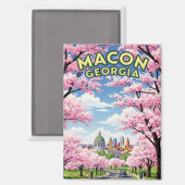Macon Georgia Travel Magnet (Vorderseite/Rückseite)