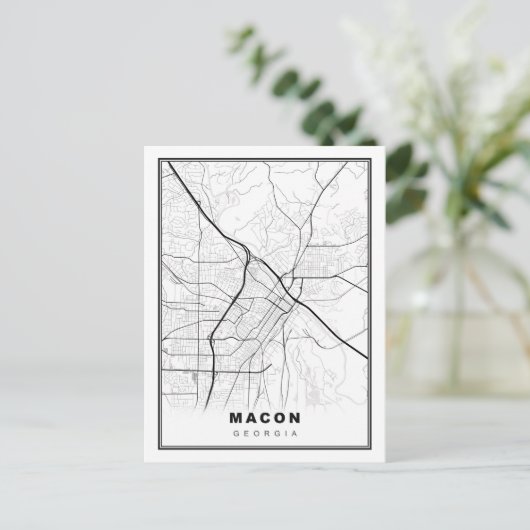 Macon Map Postkarte (Stehend Vorderseite)