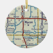 Macon MO Vintag Map Keramik Ornament (Vorne)