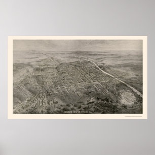 Macon, panoramische Karte GA - 1912 Poster